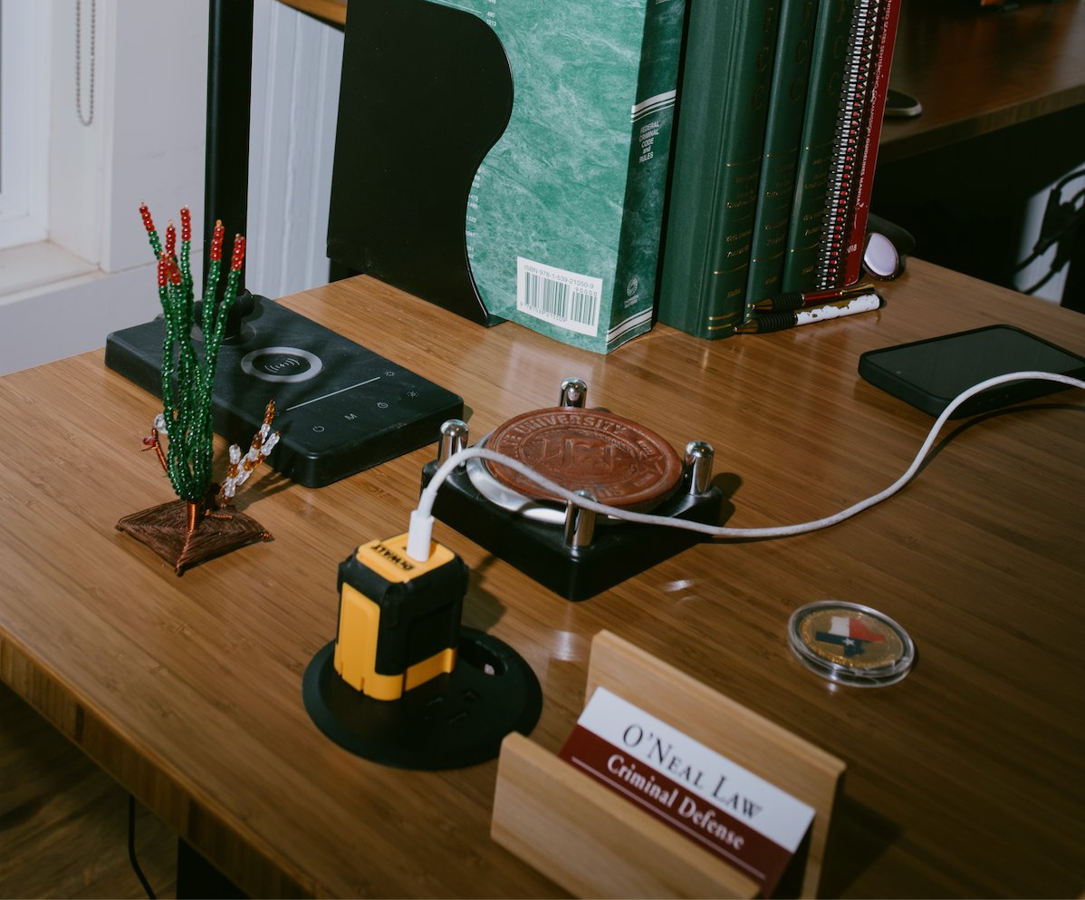 Shane O'Neal desk with business cards