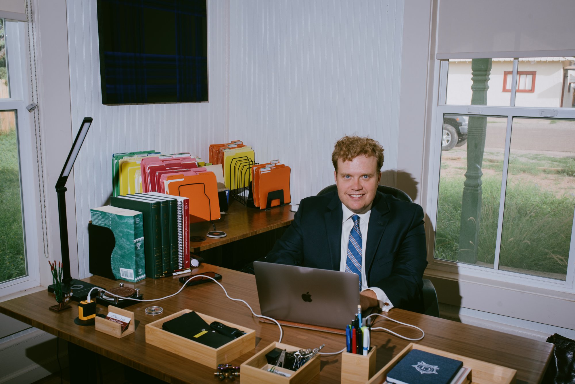 Shane O'Neal at desk