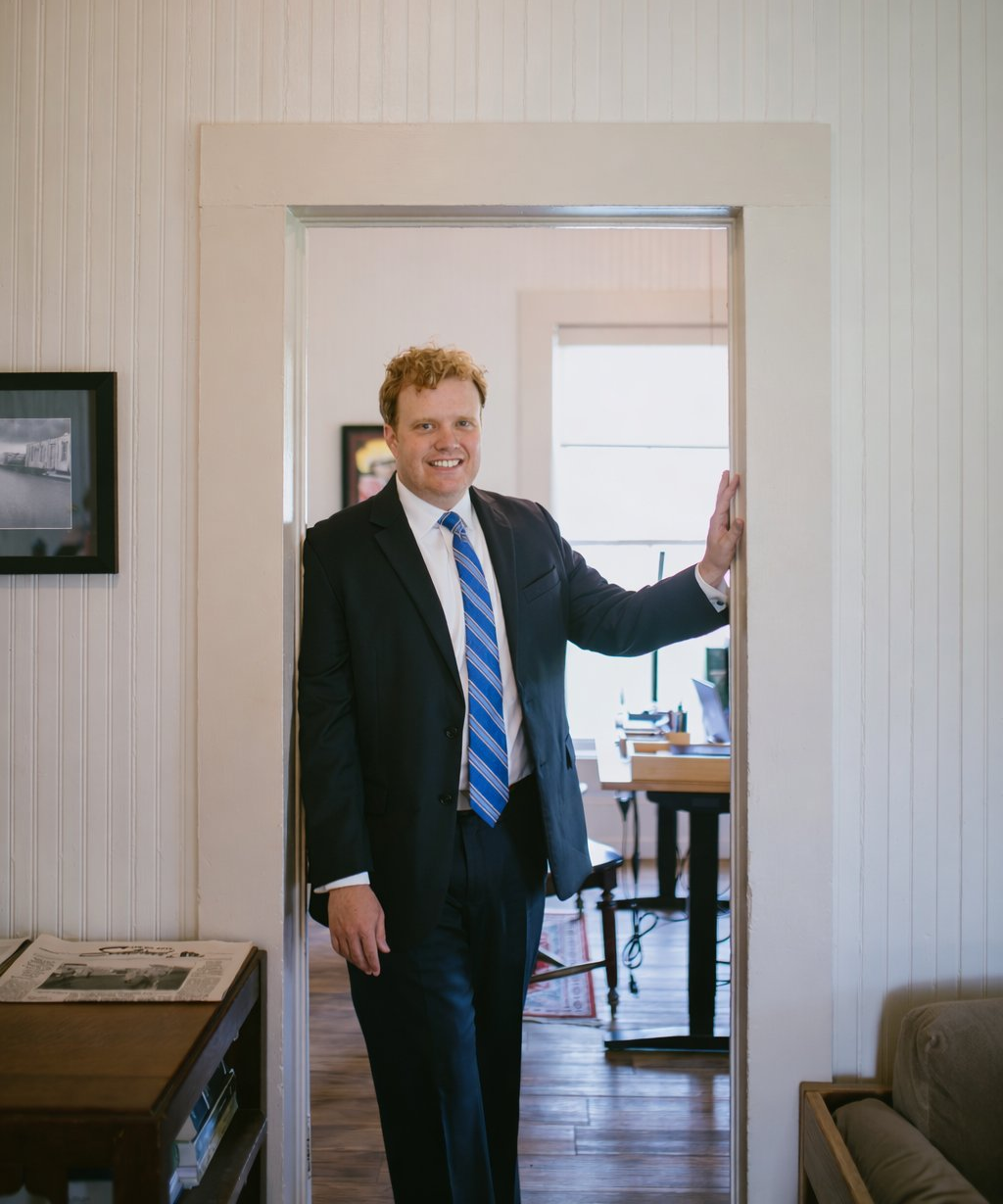 Shane O'Neal in office doorway
